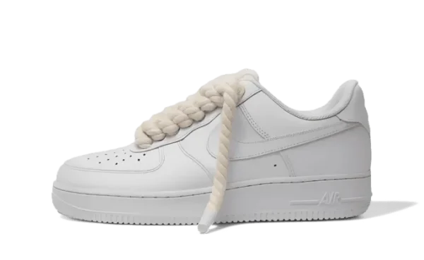 AF1 WHITE – BLACK ROPE LACES - Imagen 2