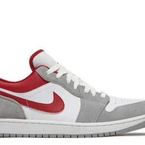 AIR JORDAN 1 LOW 'LIGHT SMOKE GREY GYM RED'