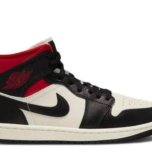 AIR JORDAN 1 MID 'BLACK SAIL GYM RED'