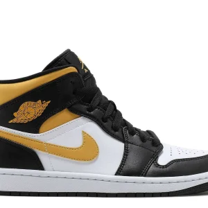AIR JORDAN 1 MID 'BLACK UNIVERSITY GOLD'