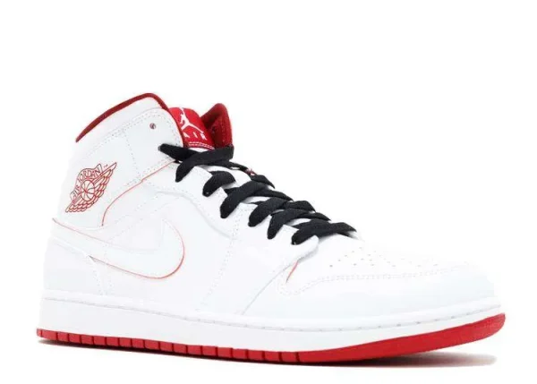 AIR JORDAN 1 MID 'WHITE BLACK GYM RED' - Imagen 2