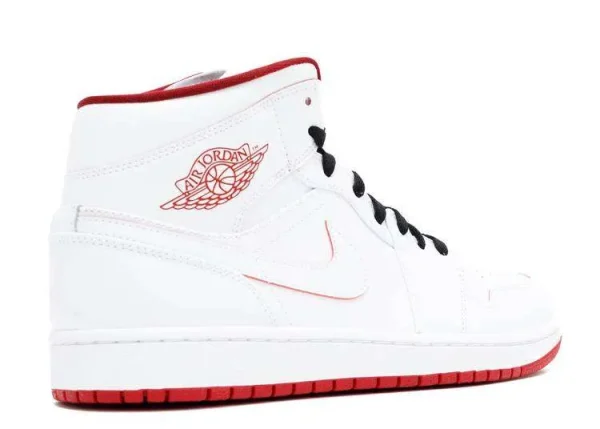 AIR JORDAN 1 MID 'WHITE BLACK GYM RED' - Imagen 3