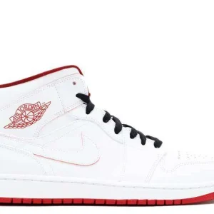 AIR JORDAN 1 MID 'WHITE BLACK GYM RED'